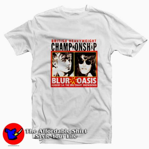 Blur vs Oasis British Heavyweight Championship T-Shirt On Sale