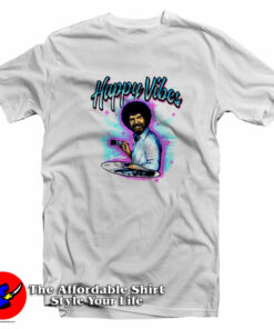 Bob Ross Happy Vibes Paintbrush Palette T Shirt On Sale 1