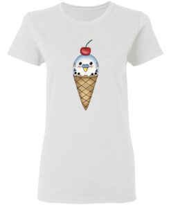 Budgie in ice cream cone shirt 2