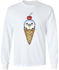 Budgie in ice cream cone shirt 4