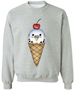 Budgie in ice cream cone shirt 7