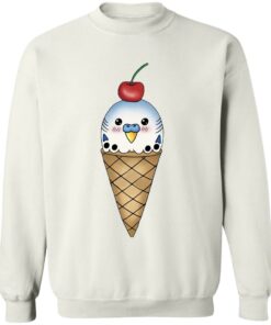 Budgie in ice cream cone shirt 8
