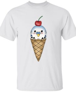 Budgie in ice cream cone shirt 9