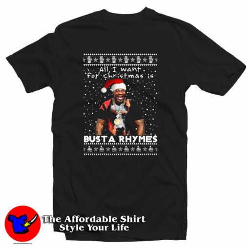 Busta Rhymes Rapper Ugly Christmas T-Shirt