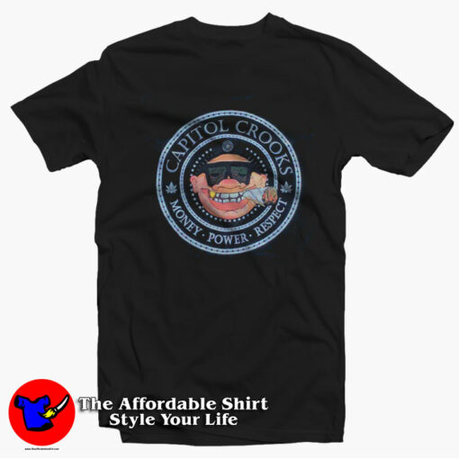 Capitol Crooks Money Power Respect Vintage T-Shirt On Sale