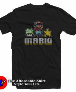 Cartoon Funny Super Mario 8 Bit Peace Unisex T Shirt On Sale 1