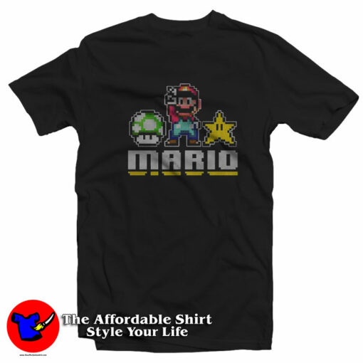 Cartoon Funny Super Mario 8 Bit Peace Unisex T-Shirt On Sale