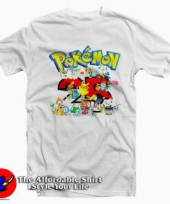 Cartoon Pokemon 25th Anniversary Unisex T shirt On Sale 1