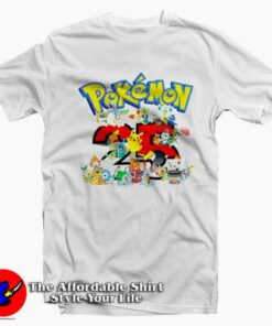 Cartoon Pokemon 25th Anniversary Unisex T shirt On Sale 2