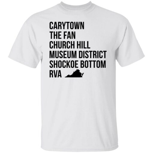 Carytown the fan church hill museum district shockoe bottom rva shirt