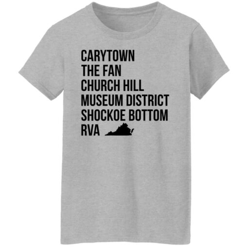 Carytown the fan church hill museum district shockoe bottom rva shirt