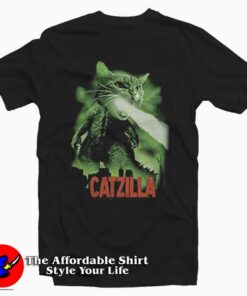 Catzilla Funny Cat Parody Unisex T shirt On Sale 1