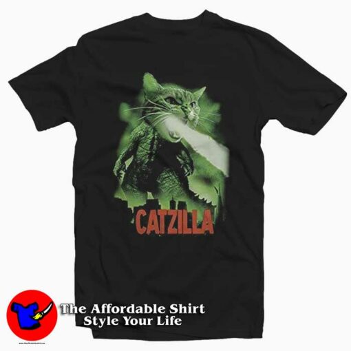 Catzilla Funny Cat Parody Unisex T-shirt On Sale