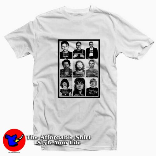 Celebrities Mugshot Vintage Rock Stars Hipster T-shirt On Sale