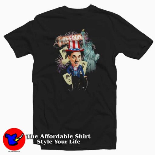 Charlie Chaplin Freedom Flag Day American T-shirt American Day Flag Gifts