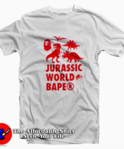Cheap BAPE x Jurassic World Warning Unisex T-shirt On Sale