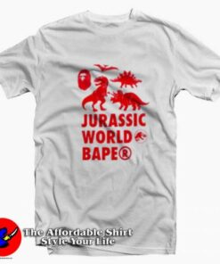 Cheap BAPE x Jurassic World Warning Unisex T-shirt On Sale