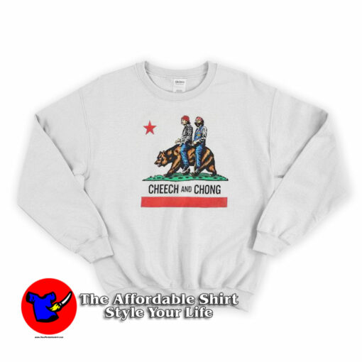 Cheech and Chong California Republic Flag Sweatshirt On Sale