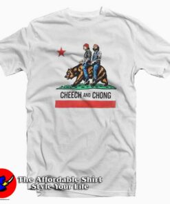 Cheech and Chong California Republic Flag T shirt On Sale 1