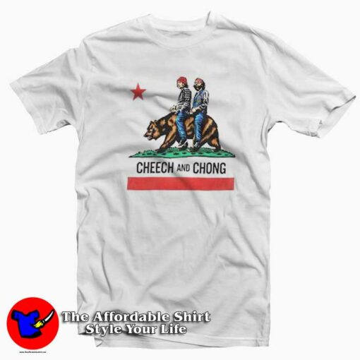 Cheech and Chong California Republic Flag T-shirt On Sale