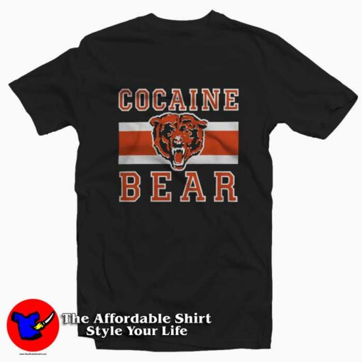 Chicago Bears Cocaine Bear Graphic T-Shirt On Sale