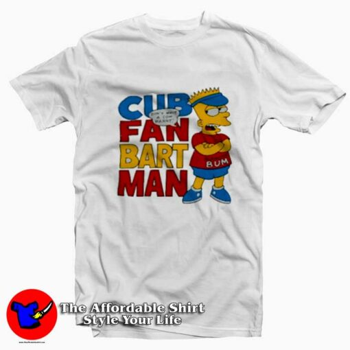 Chicago Cubs 1990s Retro Bart Simpson T-Shirt On Sale