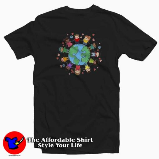 Children Around The World Save Earth Day T-Shirt Cheap