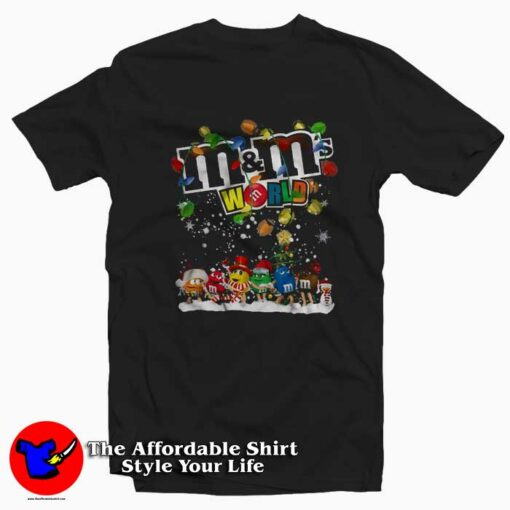 Christmas Lights M&M’s World Cartoon T-shirt On Sale