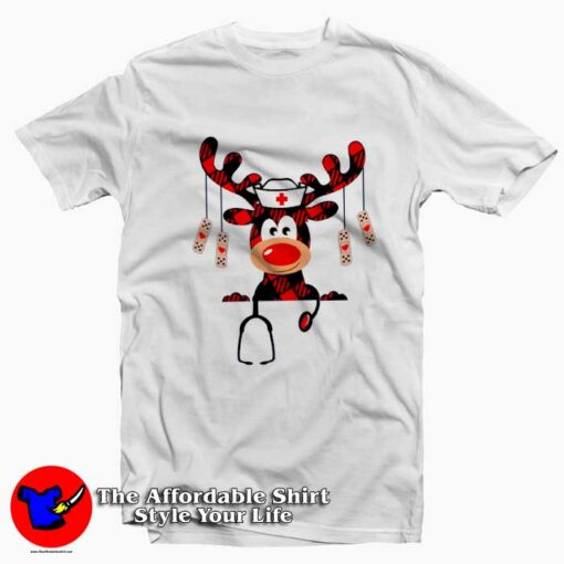 Christmas Nursing School Deer Funny T-Shirt On Sale