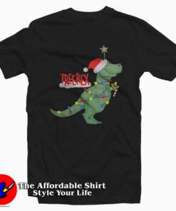 Christmas Tree T Rex Funny Parody T shirt On Sale 1