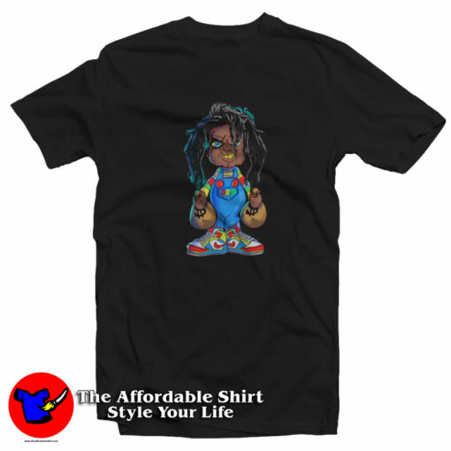 Chucky Hustle Halloween Cartoon Parody T-Shirt On Sale