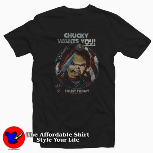 Chucky Wants You Enlist Today Graphic T-Shirt On Sale