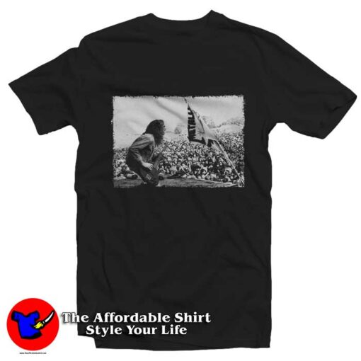 Cliff Burton x Rick Likong Donington Flag T-Shirt On Sale