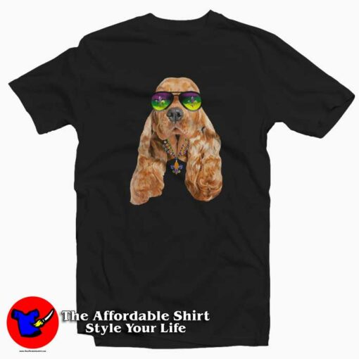 Cocker Spaniel Mardi Gras T-Shirt For gift Carnival Mardi Grass