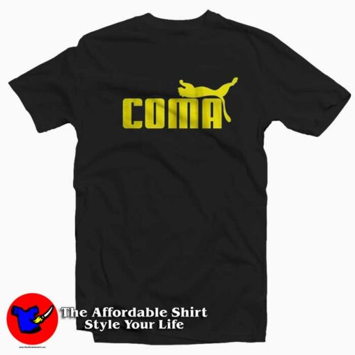 Coma Funny Logo Parody Graphic T-Shirt Cheap