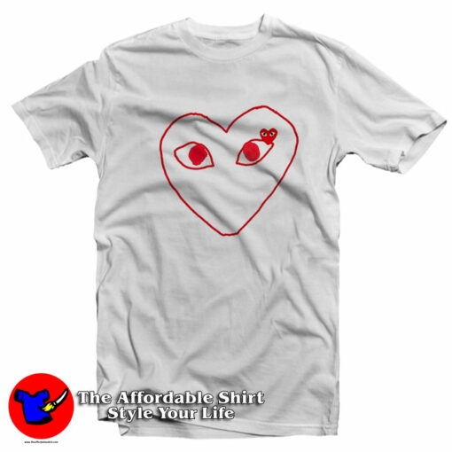 Comme des Garcons Play Outline Heart Unisex T-Shirt On Sale