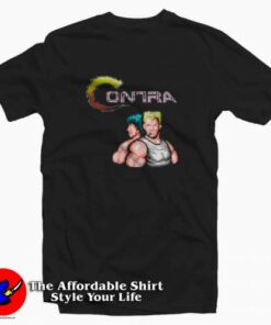 Contra Video Game Logo Vintage Unisex T-shirt On Sale 1 Contra Video Game Logo Vintage Unisex T shirt On Sale 2