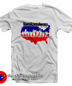 Cool Retro Hands Across America 1986 T-Shirt On Sale Cool Retro Hands Across America 1986 T-Shirt On Sale