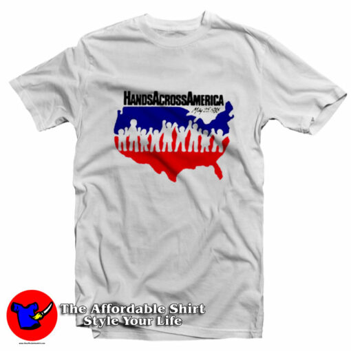 Cool Retro Hands Across America 1986 T-Shirt On Sale