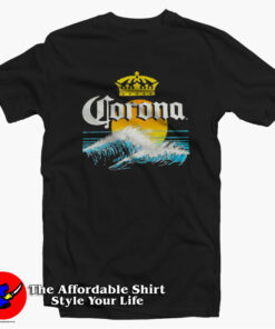 Corona Extra Beer Cerveza Sunset Surf Distressed T-shirt On Sale