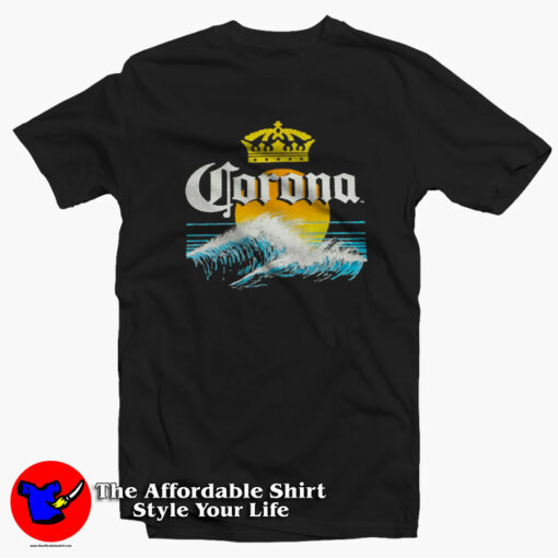 Corona Extra Beer Cerveza Sunset Surf Distressed T-shirt On Sale