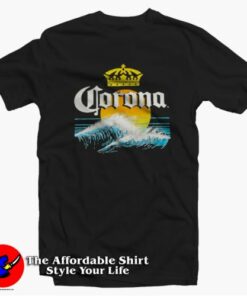 Corona Extra Beer Cerveza Sunset Surf Distressed T-shirt On Sale