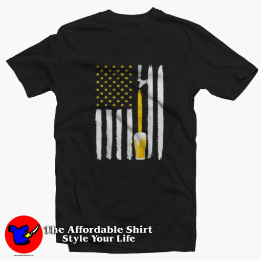 Craft Beer American Flag USA Funny Parody Unisex T-shirt On Sale