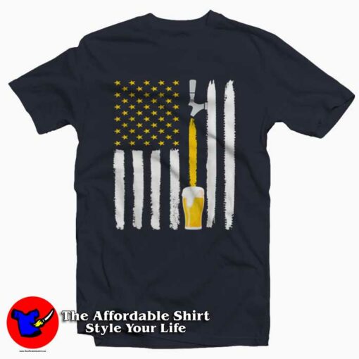 Craft Beer American Flag USA T-Shirt Gift Irish Day