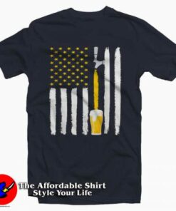 Craft Beer American Flag USA T-Shirt Gift Irish Day