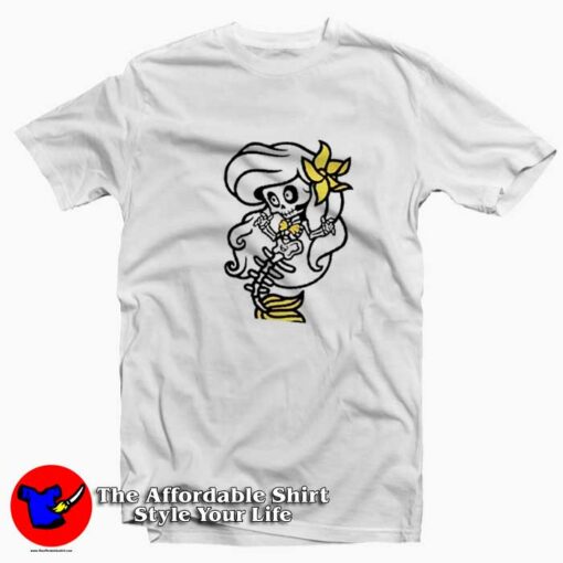 Creepy Little Mermaid Skeleton Unisex T-shirt On Sale