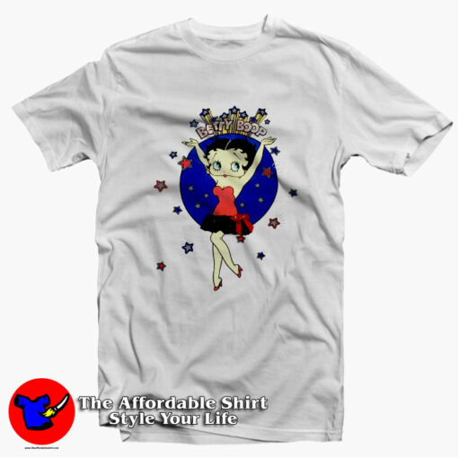 Cute Betty Boop Star Vintage Unisex T-Shirt On Sale