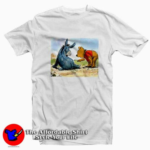 Cute Disney Winnie The Pooh With Eeyore T-shirt On Sale