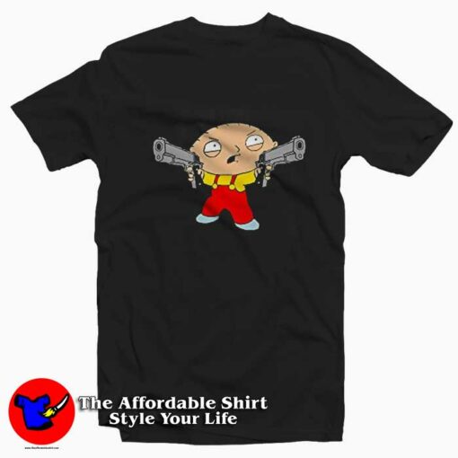 Cute Family Guy Stewie Griffin With Gun T-shirt On Sale