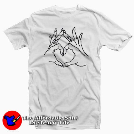 Cute Love Hand Girl Gang Graphic T-shirt On Sale